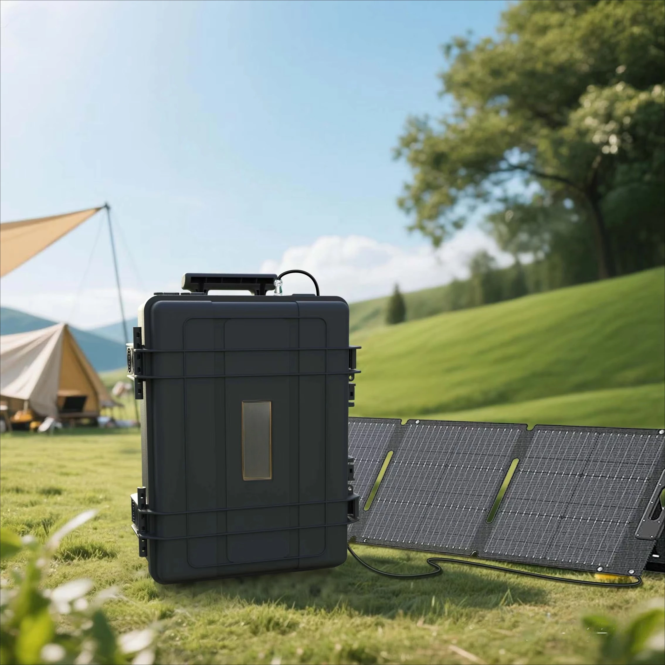 3000 Watt Portable European Union Plug Car Backup Power Bank Smart Charging Solar Panels  LifePO4 Power Station Power Station
