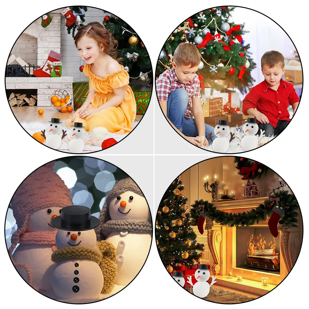 

2 Sets Snowman DIY Material Bag Decor Prop Props Mini Decorations Kits for Decorating Making Winter
