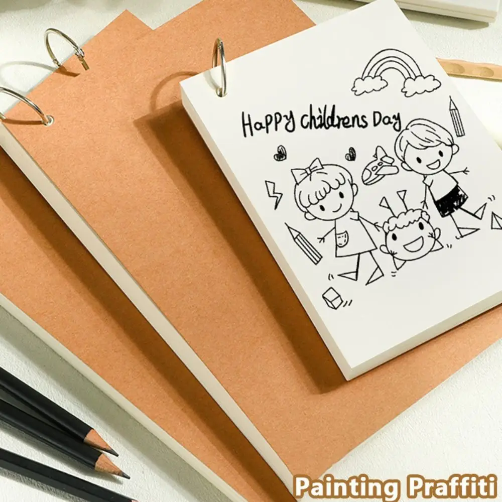 

Multi-functional A5/A6 Loose-leaf Notebook Blank Single/double Hole Notepad for Painting Graffiti Detachable Draft Book Student