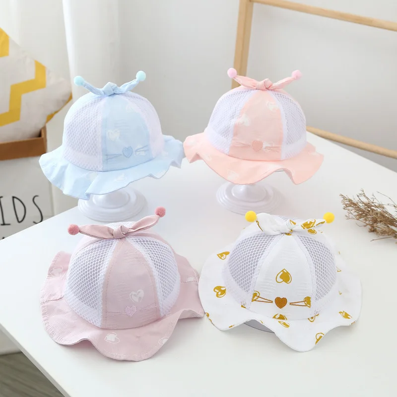 Thin baby hats for spring and autumn are super cute and adorable. Princess fisherman hats for summer sun protection