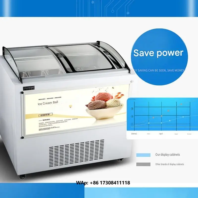 Display Freezer for Ice Cream Italian Ice Cream Display Freezer Stainless Steel for Cafe