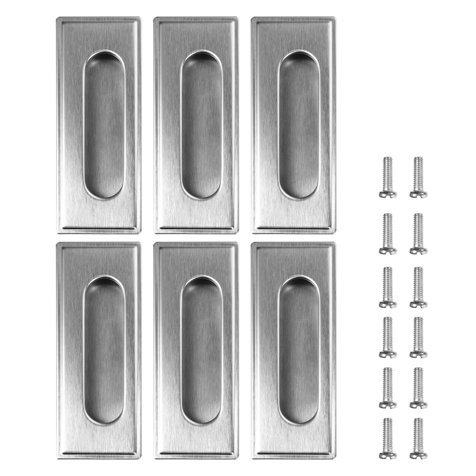 

6Pcs Invisible Wardrobe Pull Handles Stainless Steel Cabinet Door Embedded Furniture Handles Home Cupboard Pull Handle