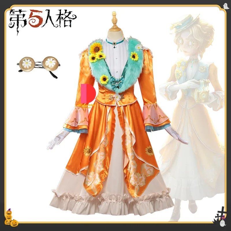 

Identity V Journalist Miss Watson Prestige Costume Cosplay Anime-style Games Orange Luxurious Dress Complete Women's Outfit