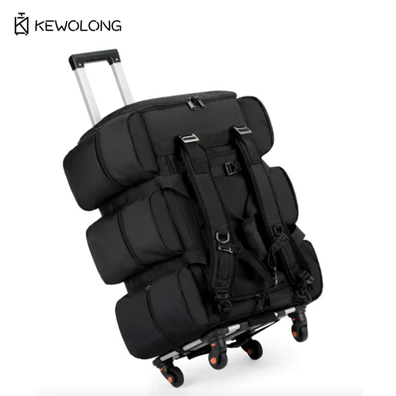 Rolling Backpack with Wheels & Trolley Handle, Large Capacity Carry On Luggage, Multi-Pocket Travel Tote for Dorm Trip