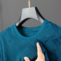 Luxury brand short sleeve men's round neck T-shirt summer fashion high-end letter jacquard designer high-quality casual clothing