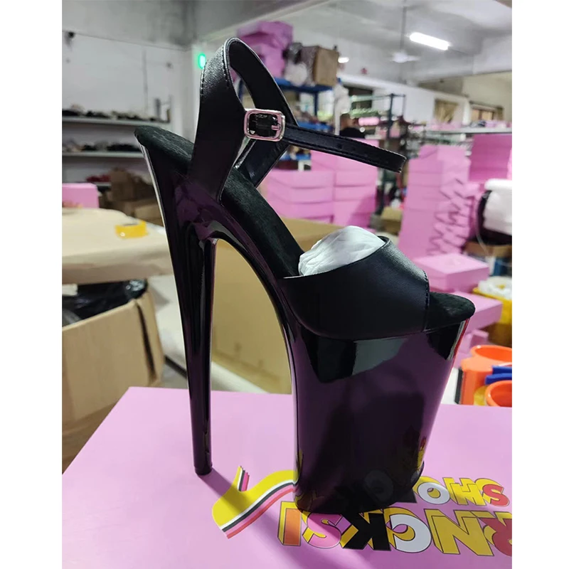 

New Dance Shoes platform 23CM fish mouth black large size fashionable stiletto sweet ready-made thick-soled fashion sandals