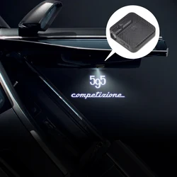 2Pcs LED Car Door 595 Competizione Emblem Light Welcome Lamp Wireless Projector For 500e 500c 500l 500x 595 500 695