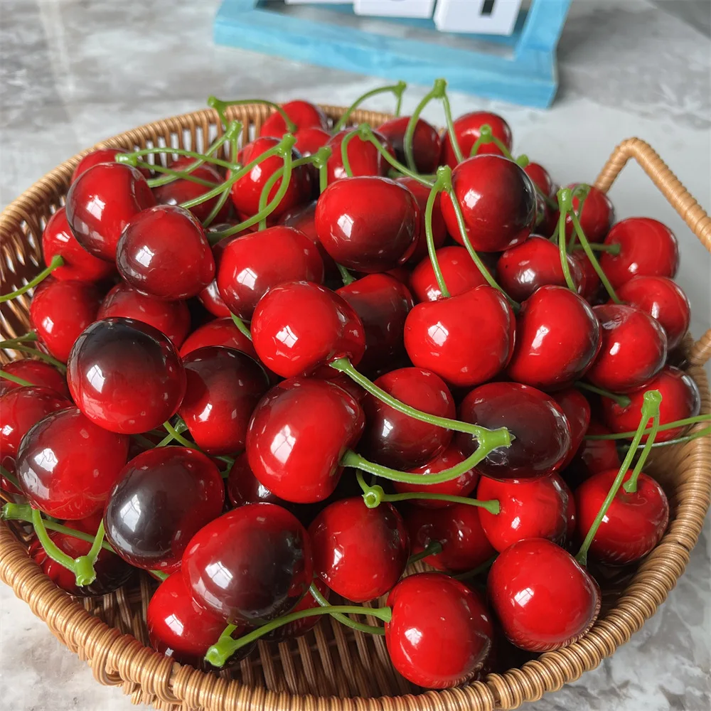 

10pcs Artificial Cherry Foam Model Fake Fruit Black Cherry Simulation Fruit Home Kitchen Decoration Photography Prop Home Decor