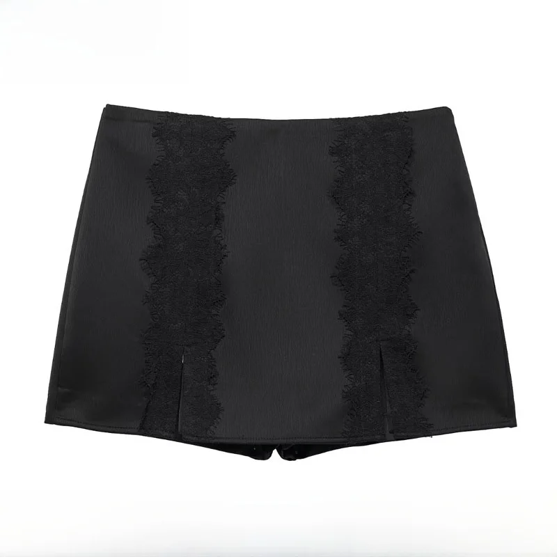 Fashionable ZR Style Women's Lace Split Skirt Pants Spring Summer New Arrival A-Line Slim Fit mid Waist Polyester Fiber
