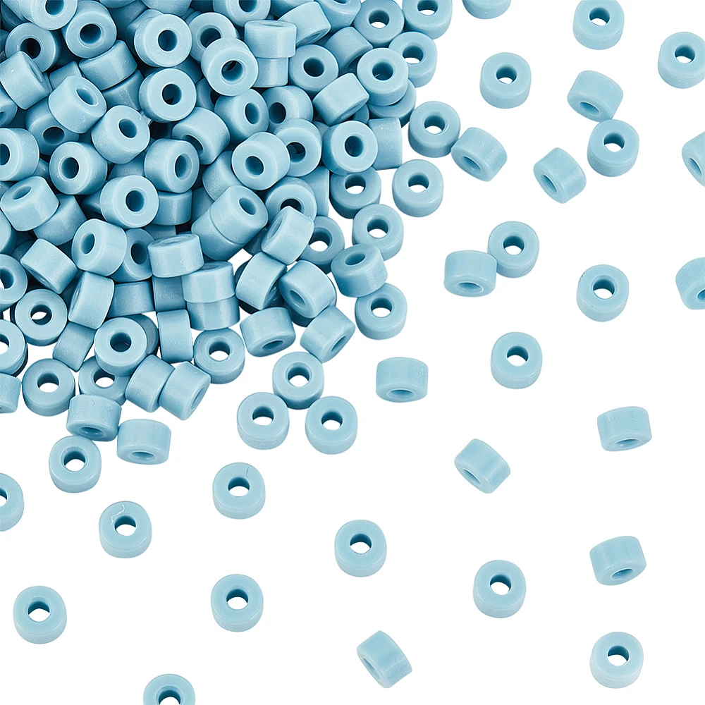 

100Pcs Plastic Sleeve Ring Flat Round for Nail Polisher Machine Sky Blue 7.5x4.5mm Hole: 3mm