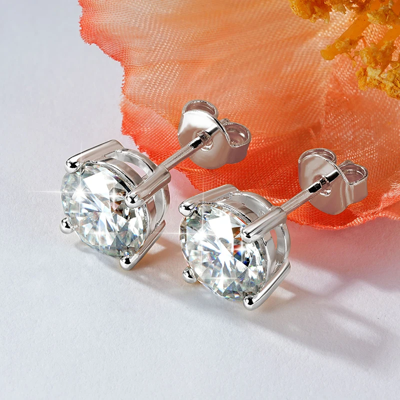 Lnngy 0,3-2CT Moissanit-Ohrstecker für Damen, 14 Karat Gold gefüllt, funkelnder Labor-Diamant-Ohrring mit vier Krallen und Zertifikaten – Detail 10