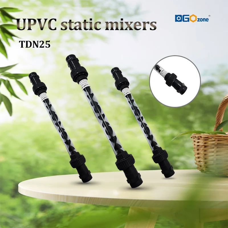 1in Plastic static mixer for mixing gas and liquid Diameter 32mm acid alkali resistant Mixer connector DGOzone Energy-efficient