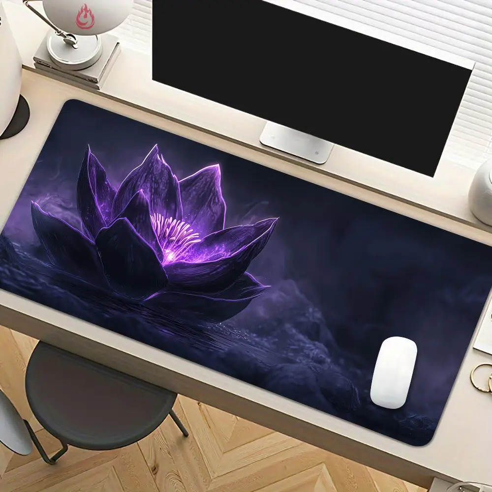 Magic Purple Lotus large Mouse Pad Desk Mat Non-Slip office mousepads desk pad with Stitched Edge pc accessories Gaming mats