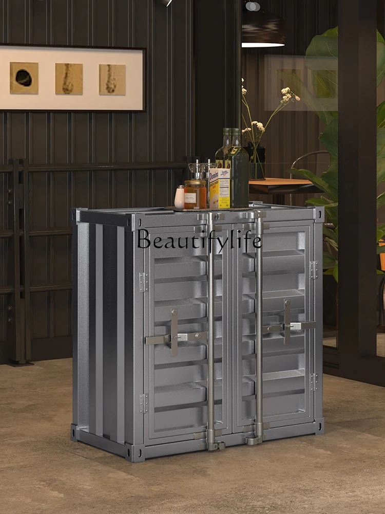 Multi-Functional Iron Sideboard Cabinet Industrial Style Storage Cabinet Retro Restaurant Ideas Furniture Cabinet