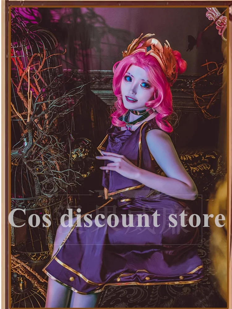 

Stock Yidhra Cosplay Costume Game Identity V The Dream Witch Elegant Cos Suit Women Girls Halloween Party Dress Purple