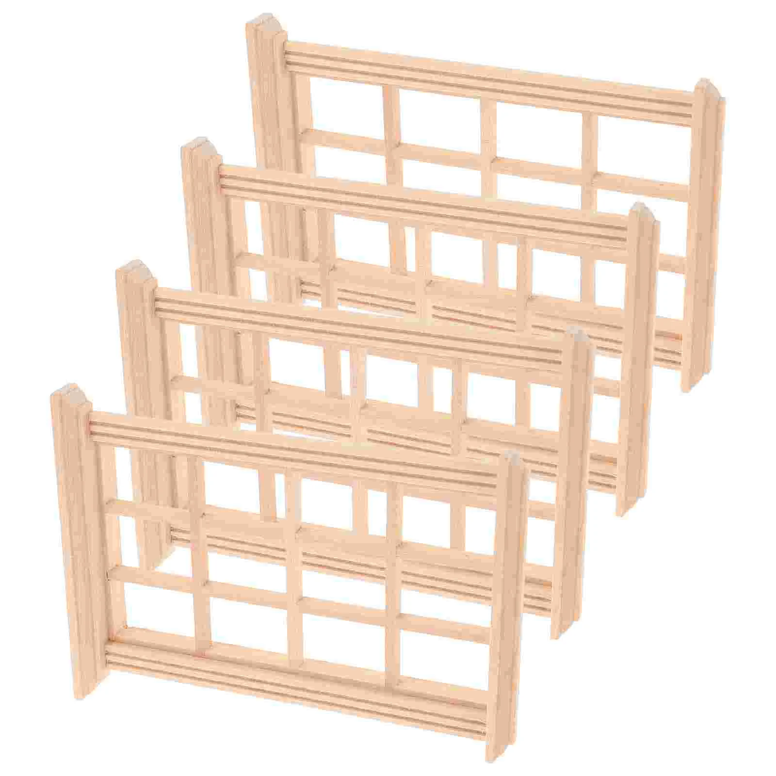 4 Uds. Ventana para casa de muñecas pequeño Mini contenedor de madera sin color muebles en miniatura accesorios juguetes para niños modelo niño