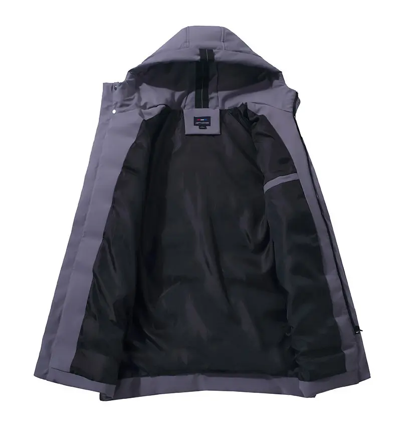 معاطف شتوية جديدة بقلنسوة طويلة باللون الأسود لعام 2025 ملابس باركا للرجال ماركة 7XL ملابس رجالية سميكة ودافئة طويلة جودة عالية #5