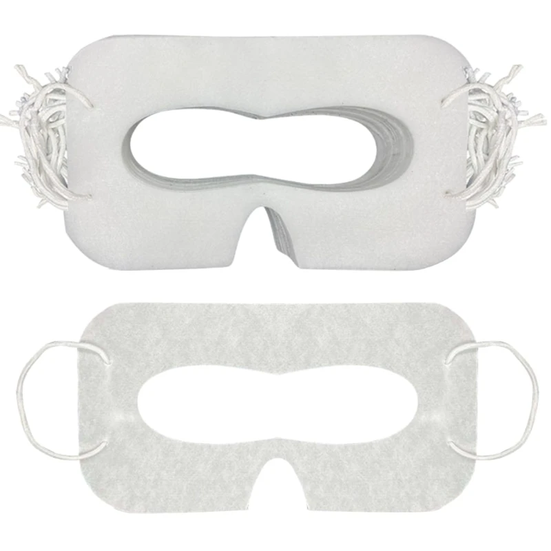 100pcs Comfortable Disposable Eye Mask for Headsets Sweat Absorbent for Individual Hygienic Experience