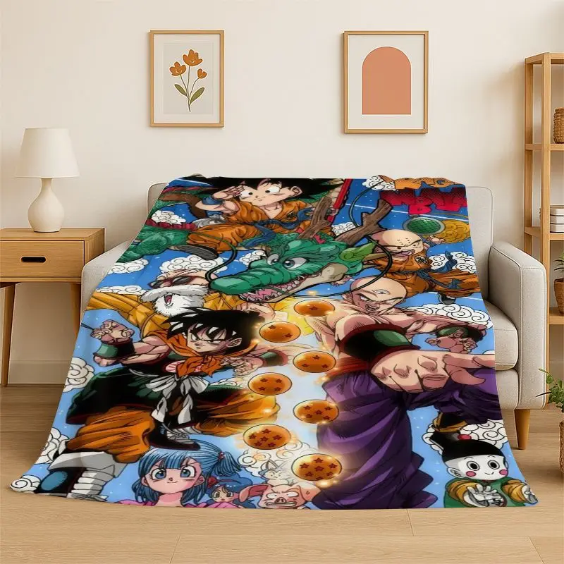 Retro Anime D-Dragon Ball Cartoon Game Soft Flannel Throw Blanket,Cozy Blanket for Bed,Couch,Sofa,Bedroom,Living Room,Travel,kid
