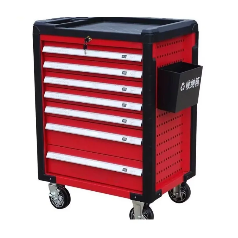 Garage Metal Tool Rolling Cart Trolley Workshop Tool 7 Drawer Storage Cabinet Chest Box