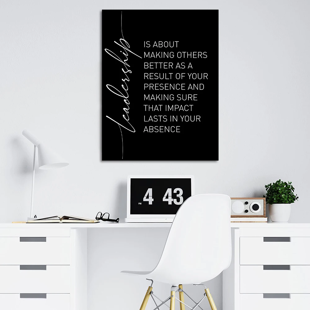 

Leadership Quote Canvas Painting Print Modern Motivational Wall Art Poster Leader Teacher Boss Office Home Decor Picture Cuadros