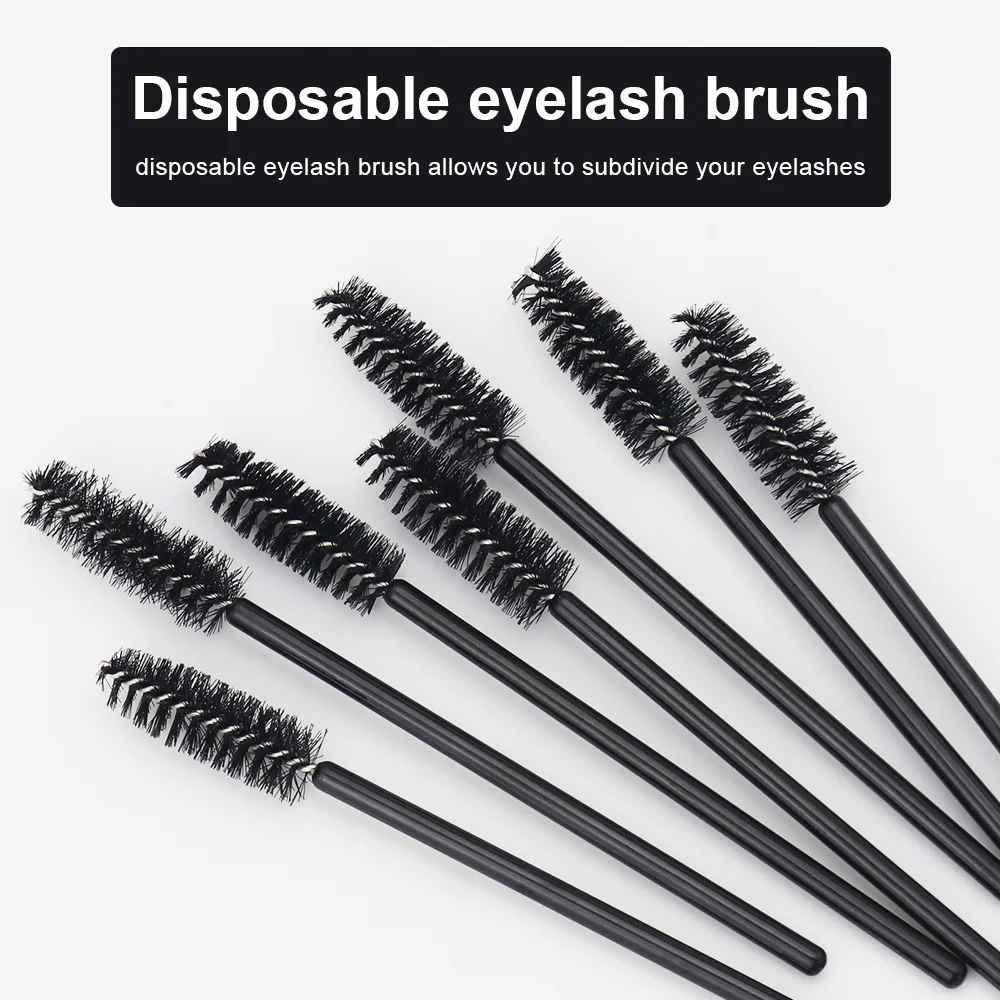 50pcs Disposable Eyelash Brushes Extension Crystal Eyebrow Brush Mascara Wand Eye Lashes Cosmetic Tool Set Makeup Beauty
