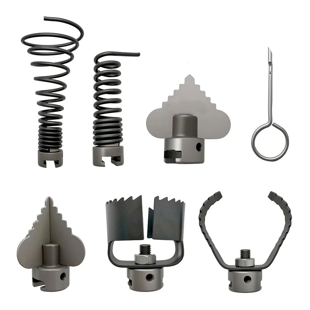 7 Piece Steel Auger Kit for Drain Cleaning Works with For K60SP K60SE K750 RID Cables in 3 to 6 Inch Pipe Systems