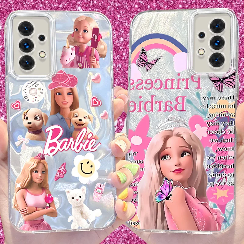 B-Barbies Dolls Camlet Laser Phone Case for Samsung Galaxy A31 A30 A24 A23 A22 A21S A14 A13 A12 4G 5G A05 A05S A03 Hard Cover