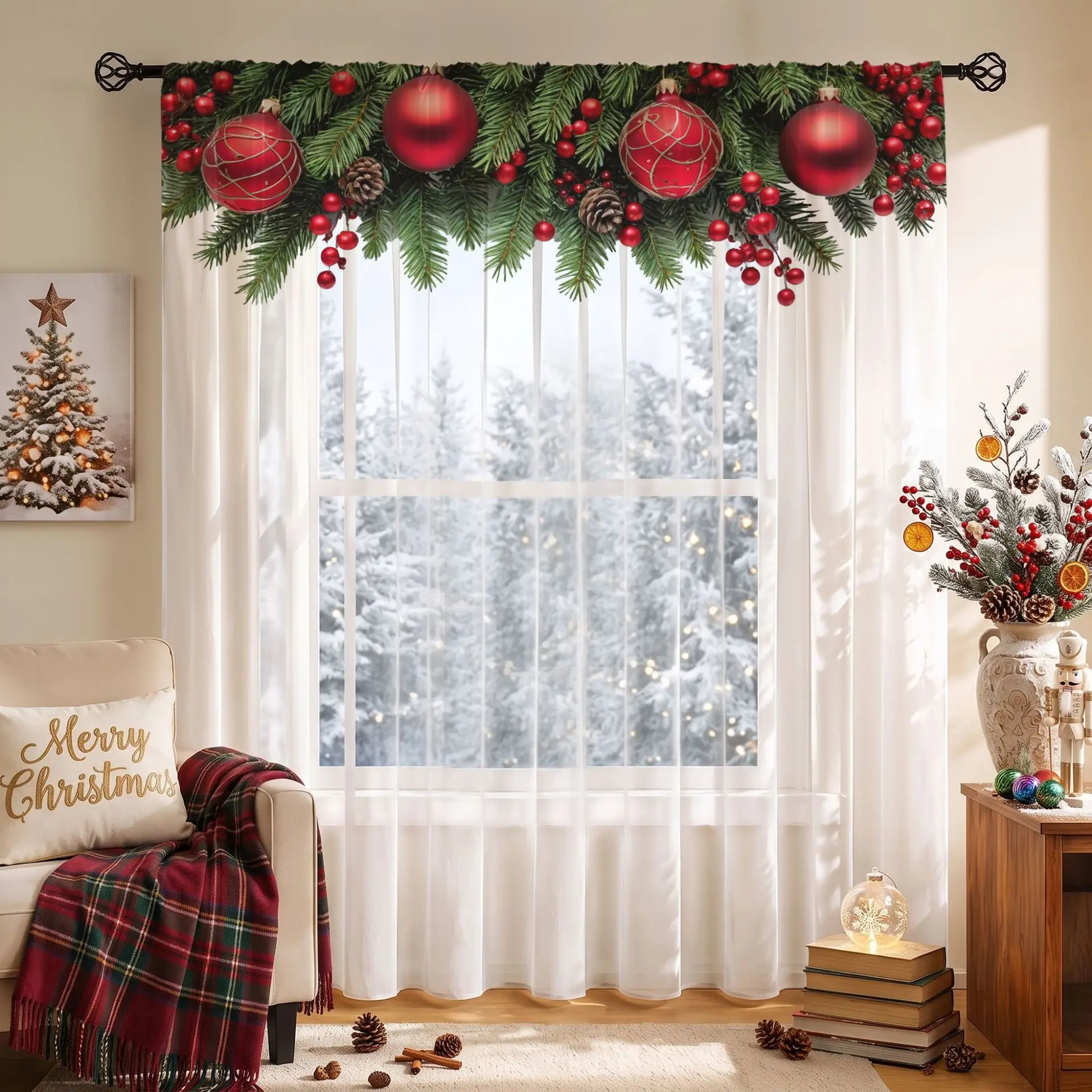 Christmas Digital Printed Shee - Curtain Sheer Voile review and price