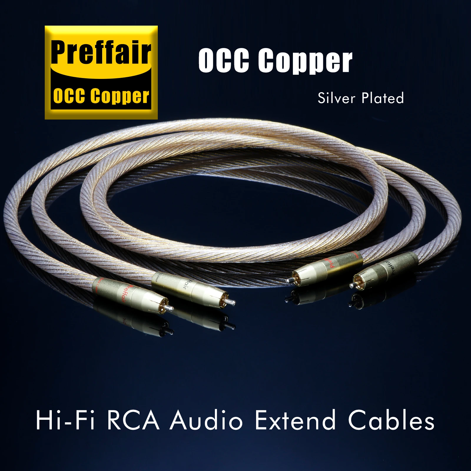 

Hifi Gold RCA Cable 8N OCC copper RCA to RCA Audio Cable Gold Plated plug Shielding Singnal Wire