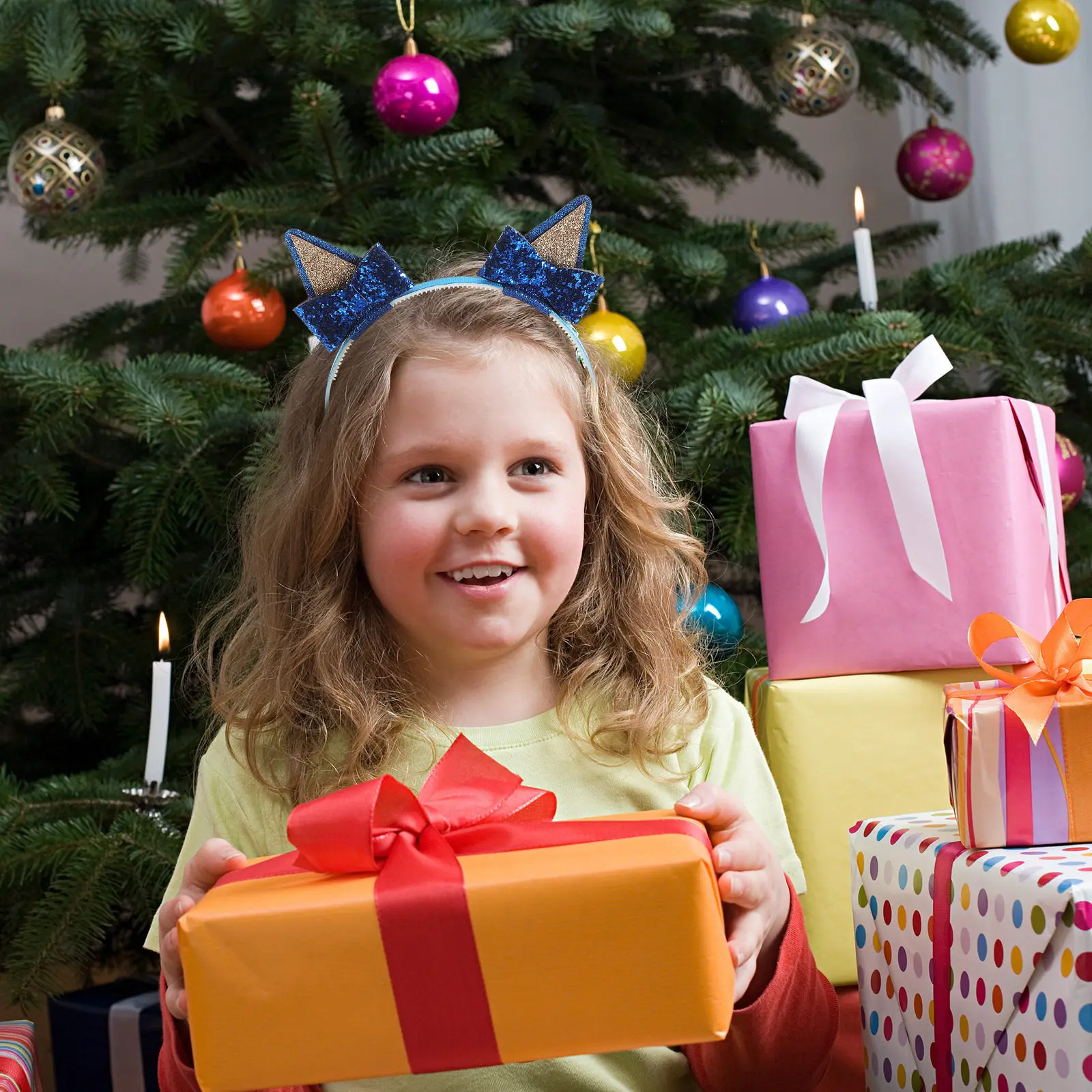 

Cat Ear Headband Sequin Design Exquisite Workmanship Adorable Hair Decoration for Birthday Halloween Festival Gift