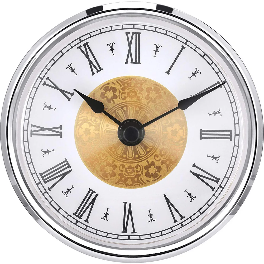 80mm inserted crystal hour clock with quartz core embedded in the handicraft