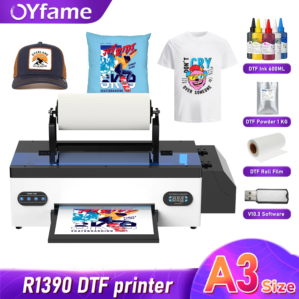 

OYfame A3 impresora dtf Directly To Film Heat transfer DTF Printer A3 For Epson R1390 DTF Printer a3 tshirt printing machines A3