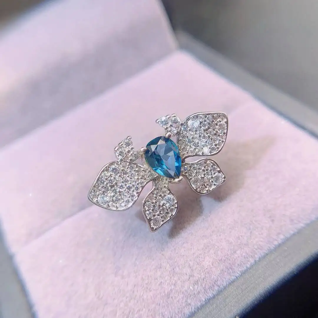 KJJEAXCMY New Jewelry Natural Women's Sapphire Ring 925 silver inlay Colorful and splendid Crystal pure fire flash explosion