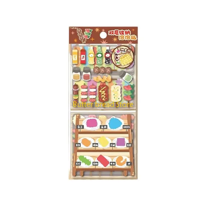 W89C Pack of 1 Waterproof Bubble Sticker Double Layer for Childrens Art Projects