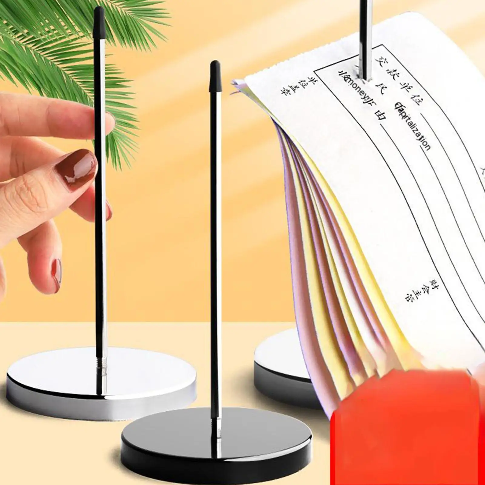 Rod Paper Holder Spike Restaurant Check Spindle Chrome Receipt Holder Paper Receipt Holder Spike For Restaurant Kitchen Takeaway