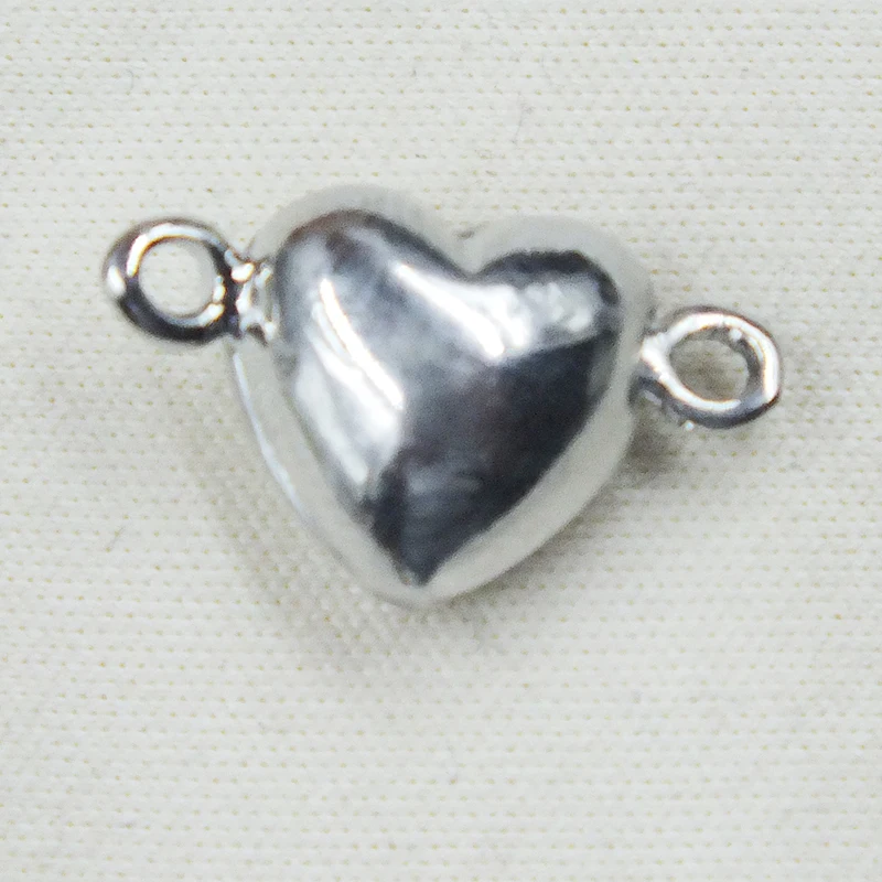 100PCS  10MM Heart Shaped Magnet Connected Clasps Beads Charms Pendant DIY Couple Magnetic Buckle for Jewelry Bracelet Necklace