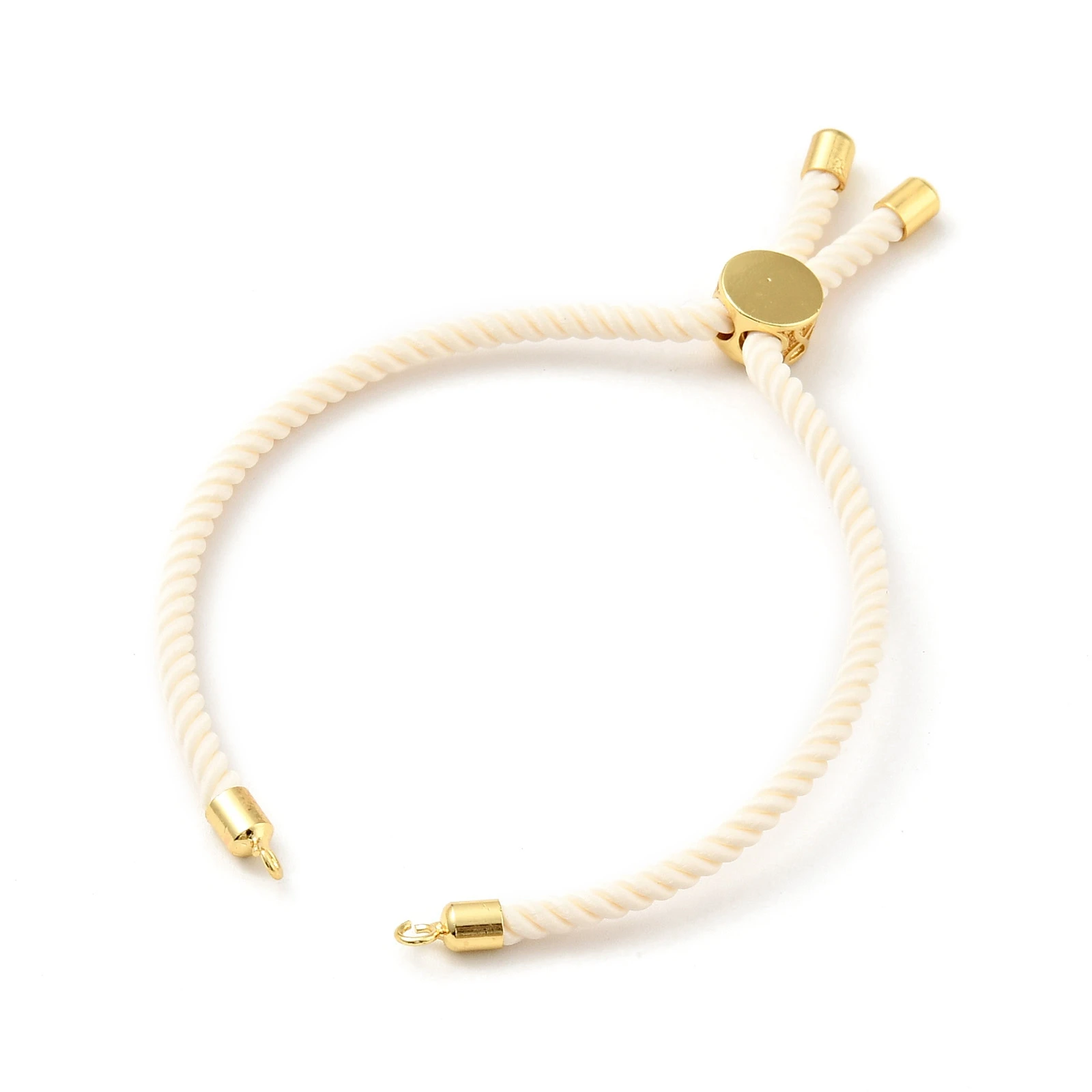 20Pcs Twisted Cord Bracelet Making Adjustable Slider Bracelets with Brass Findings For DIY Connector Charms Jewelry Making