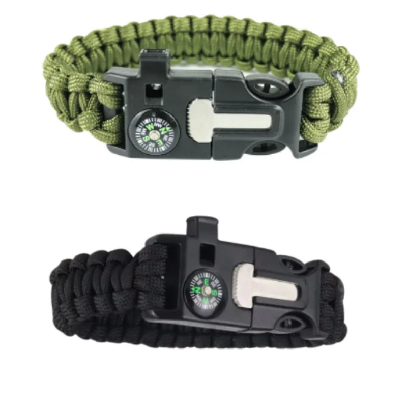 ISURE MARINE Emergency Life Bracelet Outdoor Multi Functional Survival Stone Survival Bracelet Whistle Bracelet