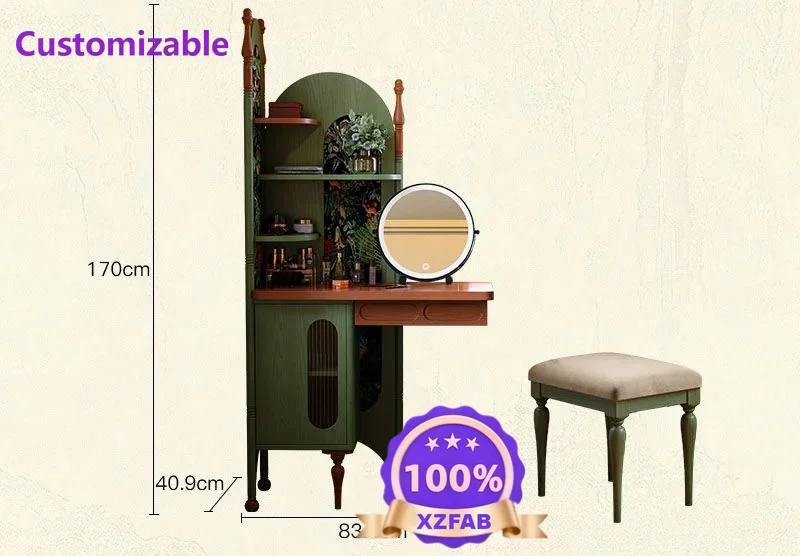 Factory Direct 2026 French retro dresser small apartment corner living room chest integrated antique storage rack floor dresser