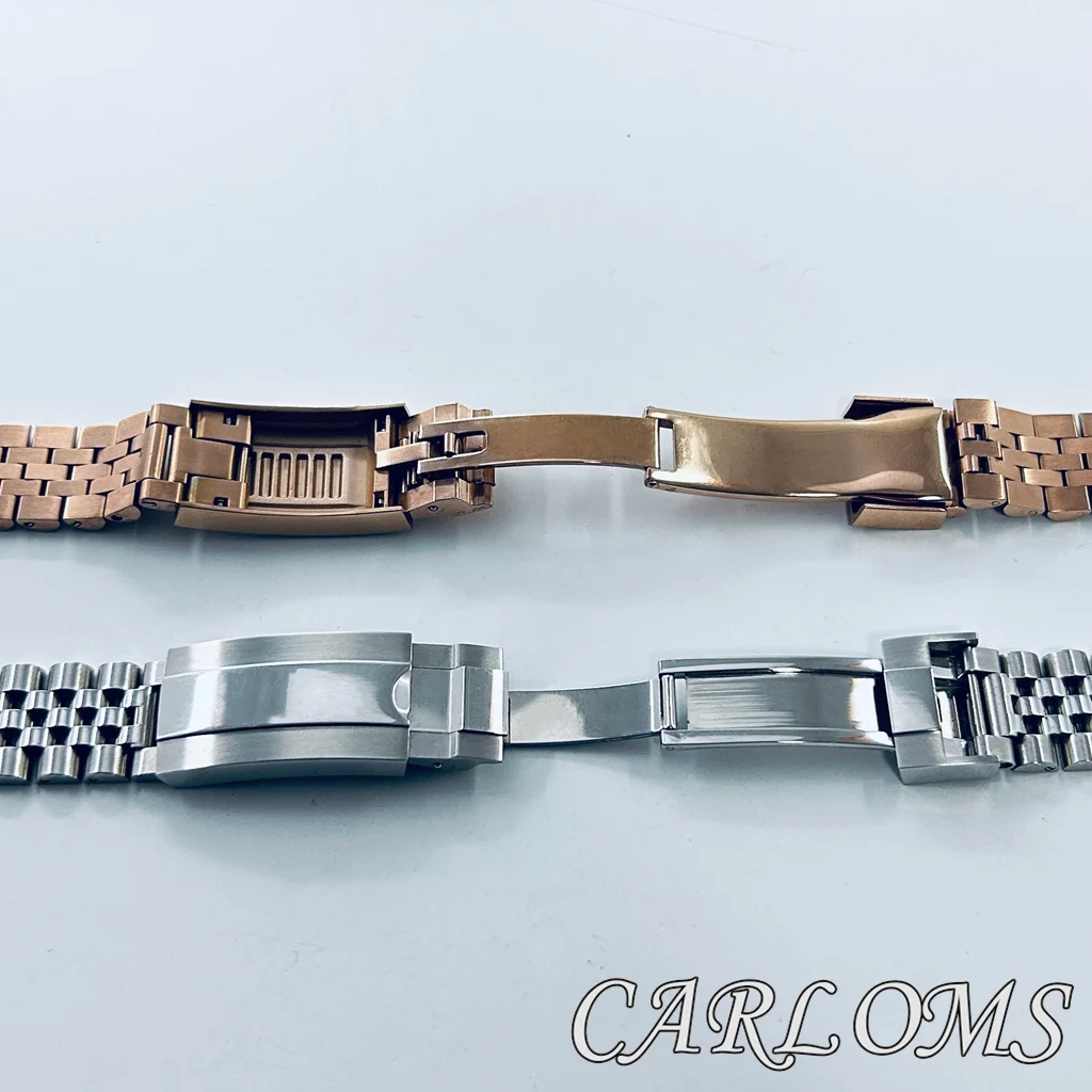 High Quality 20mm Jubilee Solid Stainless Steel Bracelet Lock Clasp Silver Black Gold Strap For Date SUB GMT Watch Case