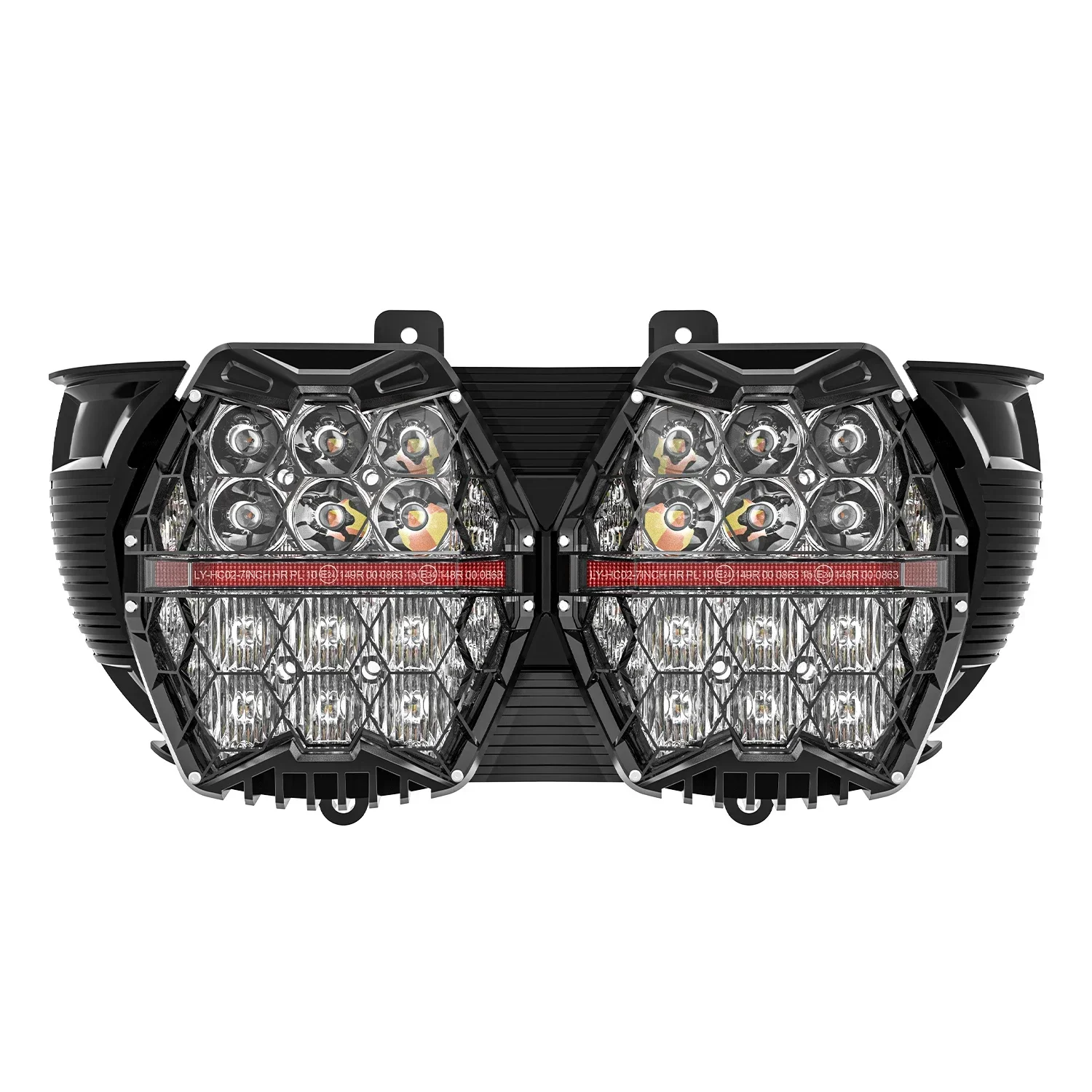 Newest Black/Chrome 240W Super Bright Dual Motorcycle Headlight with Daytime Running for  Road Glide 2015+