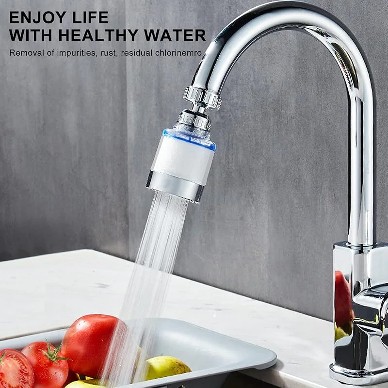 

‌Kitchen Faucet Filter Splash-Free Aerator Head - 360° Full Rotation Spray Nozzle with Water-Filtering & Flexible Extension