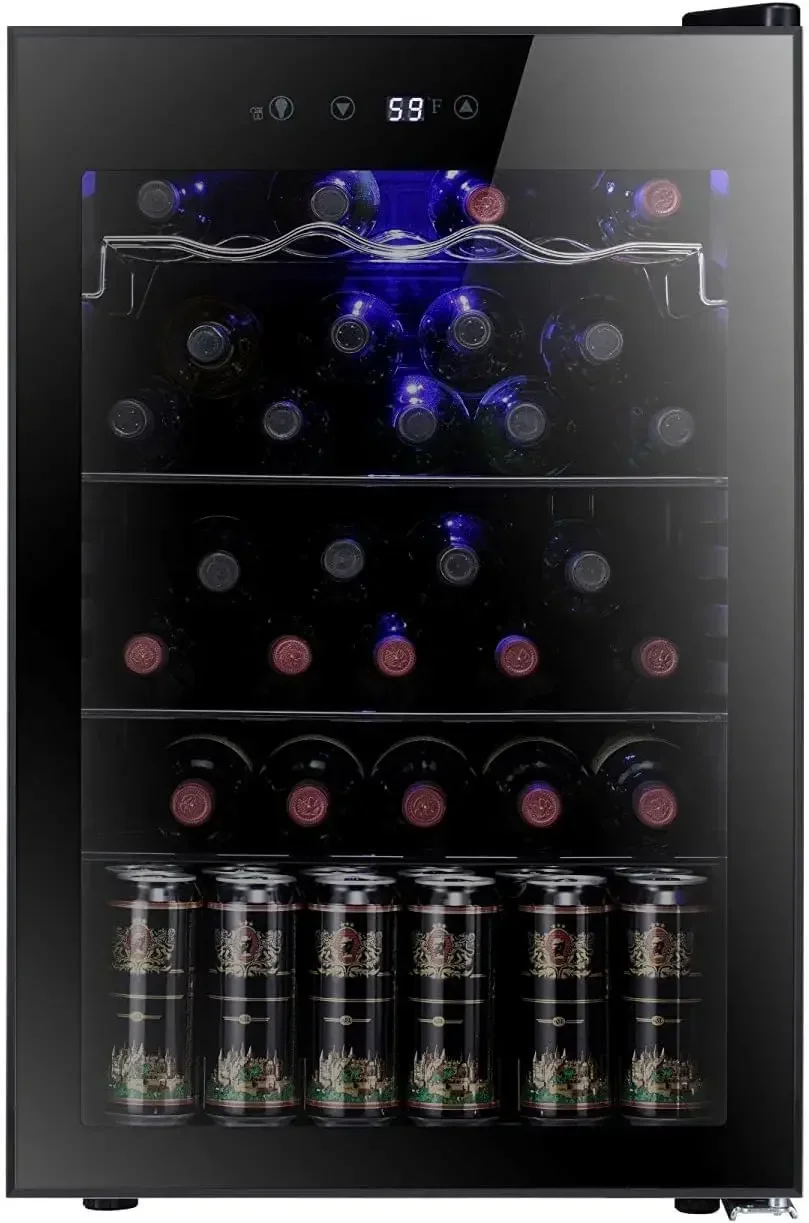 Antarctic Star 36 Bottle Wine Cooler/Cabinet BeverageRefrigerator Small Mini Wine Cellar Beer Soda Bar Fridge Quiet Operation