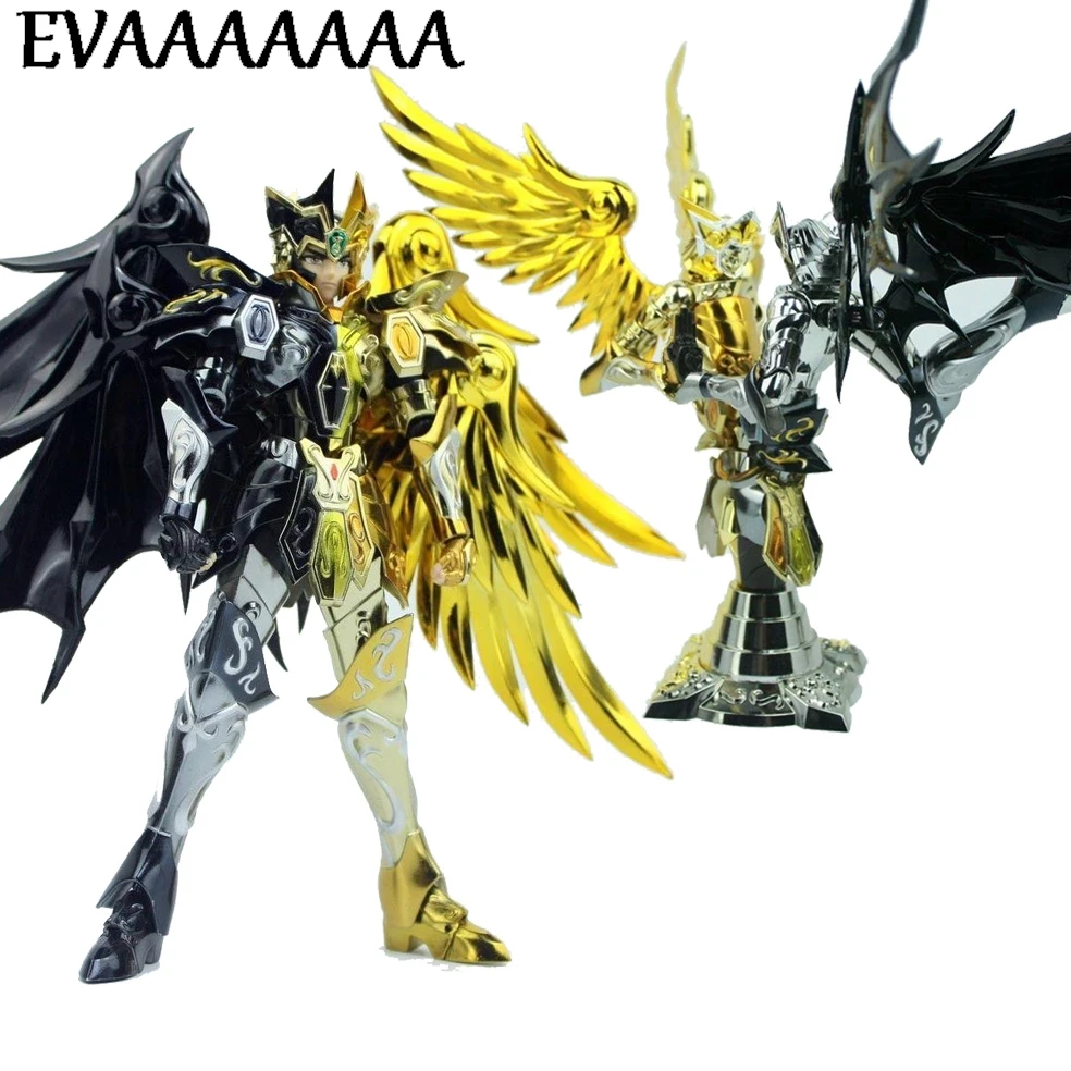Modelo gt saint seiya mito pano ex gemini saga versão bicolor alma de ouro com totem armadura de metal cog figura greattoys modelos