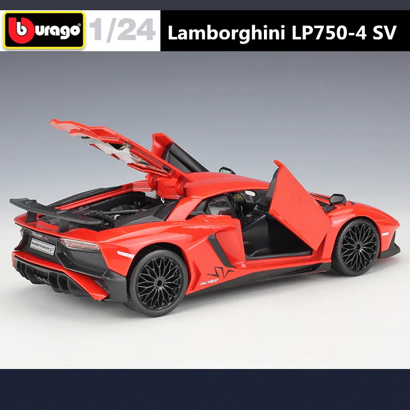 Bburago 1:24 Lamborghini Aventador LP750-4 SV Alloy Sports Car Model Diecasts Metal Toy Vehicles Car Model Simulation Kids Gifts