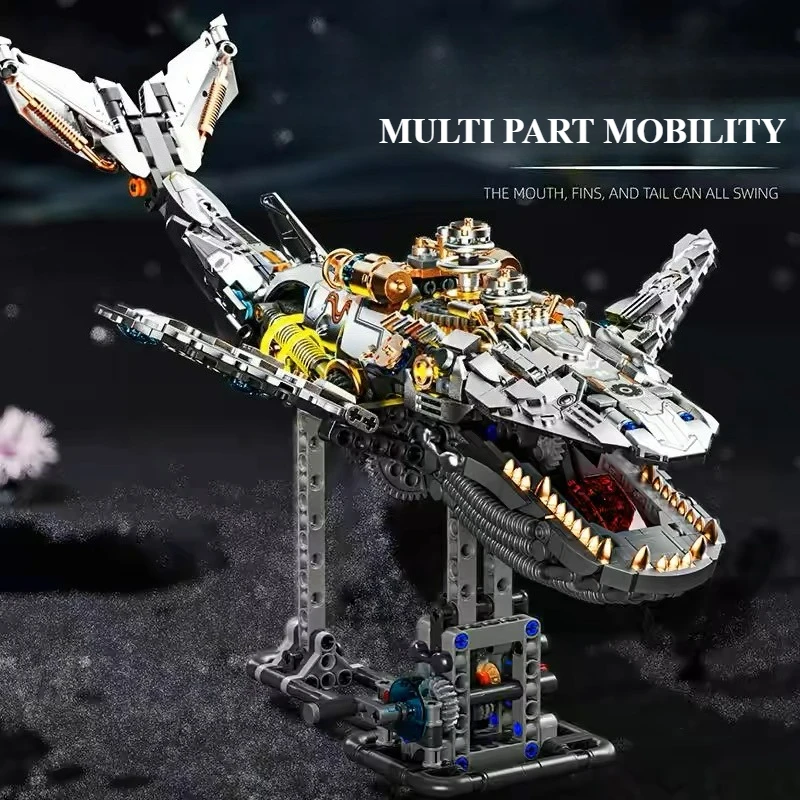 MOC Mechanische Walvis Model Bouwstenen Set Gear Linkage Diepzeedieren Bionische Dieren Bakstenen Puzzel DIY Speelgoed Kid Geschenken