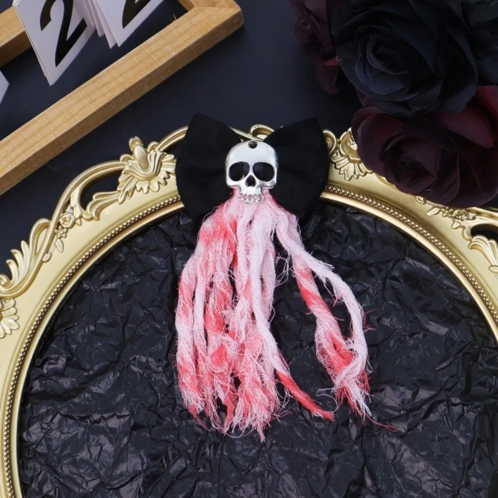 

Retro Rose Halloween Bridal Headwear Bloodstain Hairpin Skeleton Hand Rose Hairpin Gothic Dark Skeleton Ghost Bride Set Dress Up