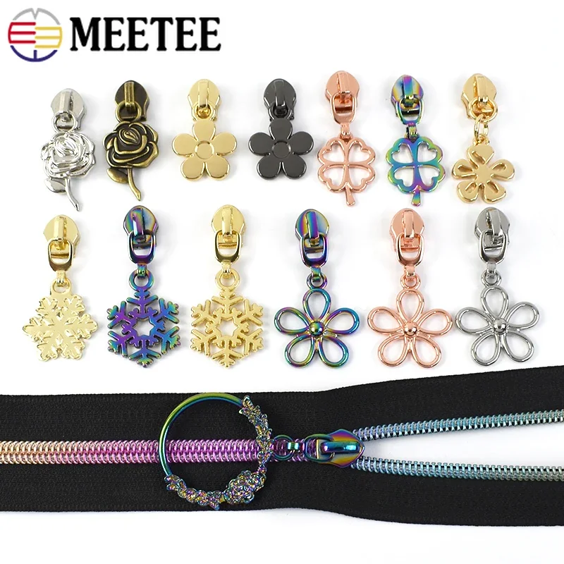 

5/10Pcs Meetee 5# Zipper Slider Puller for Nylon Zippers Closure Replacement Bag Zip Lock Clothes Zips Repair Sewing Accessories