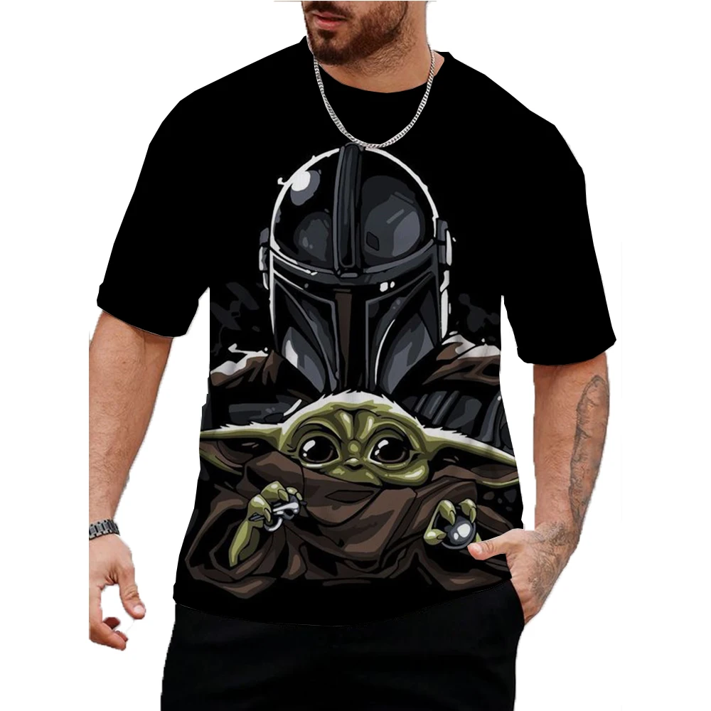 

Disney Tees For Men, Marvel Yoda Baby Print T Shirt Casual Short Sleeve Crew Neck Tshirt Spring Fall Graphic Tees For MenTops As